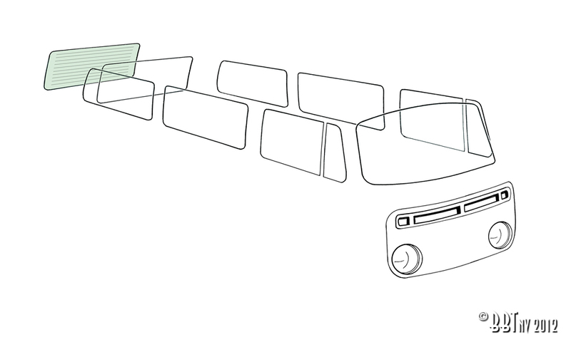 Achterruit, verwarmd (12V)groen 211 845 495B