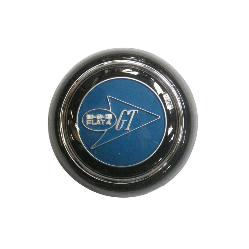 Botão da buzina, preto, com logotipo GT 
